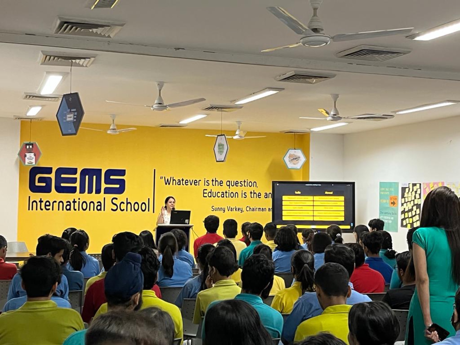 Dr. Chetna Sabharwal addressing learners at GEMS International School