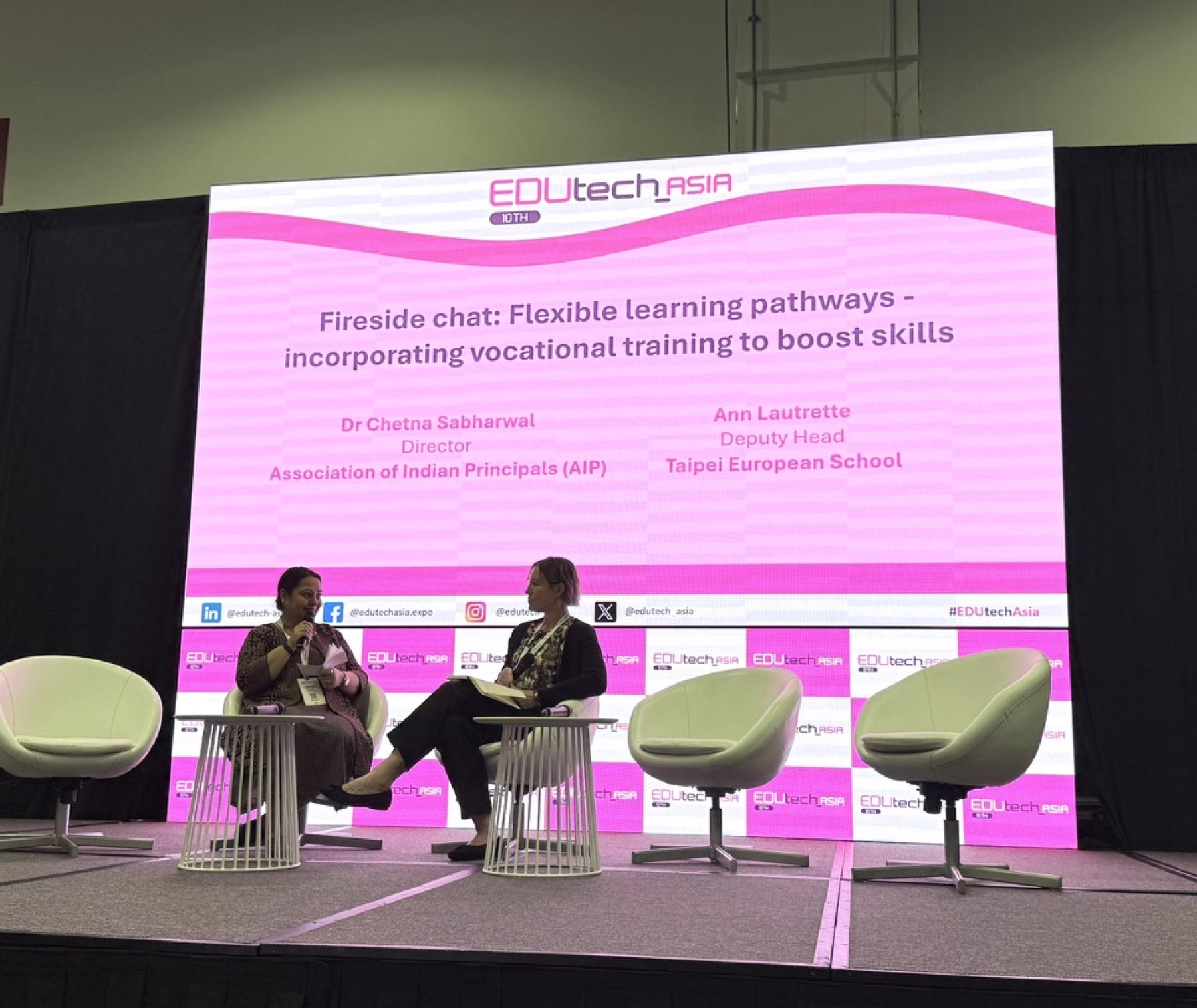 Dr. Chetna Sabharwal in a fireside chat at EDUtech Asia